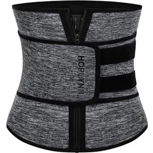 HOPLYNN Neoprene Sweat Waist Trainer Corset Trimmer Shaper Belt for Women (Medium, Grey)