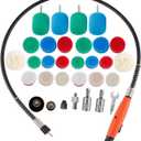 Mini Buffing Polishing Pads, 30Pcs Mini Detail Polisher Pads Use On Rotary Tools, Cordless Electric Drill, Polisher Tool for Tight Area Detailing Polishing, for SPTA Polisher -SP-DP030USA (30Pcs DETAIL POLIHSING SETS + FLEXIBLE SHAFT)