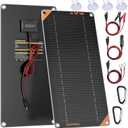 SUNAPEX 12V 10 Watt Solar Trickle Charger Maintainer - Waterproof Solar Powered Battery Charger - Solar Panel Kit Built-in Smart Charge Controller for Car Rv Trailer Truck Boat Automotive Marine (Black)