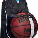 Hard Work Sports Basketball Backpack with Ball Compartment Spacious Shoe Storage for Basketball, Large Sports Bag