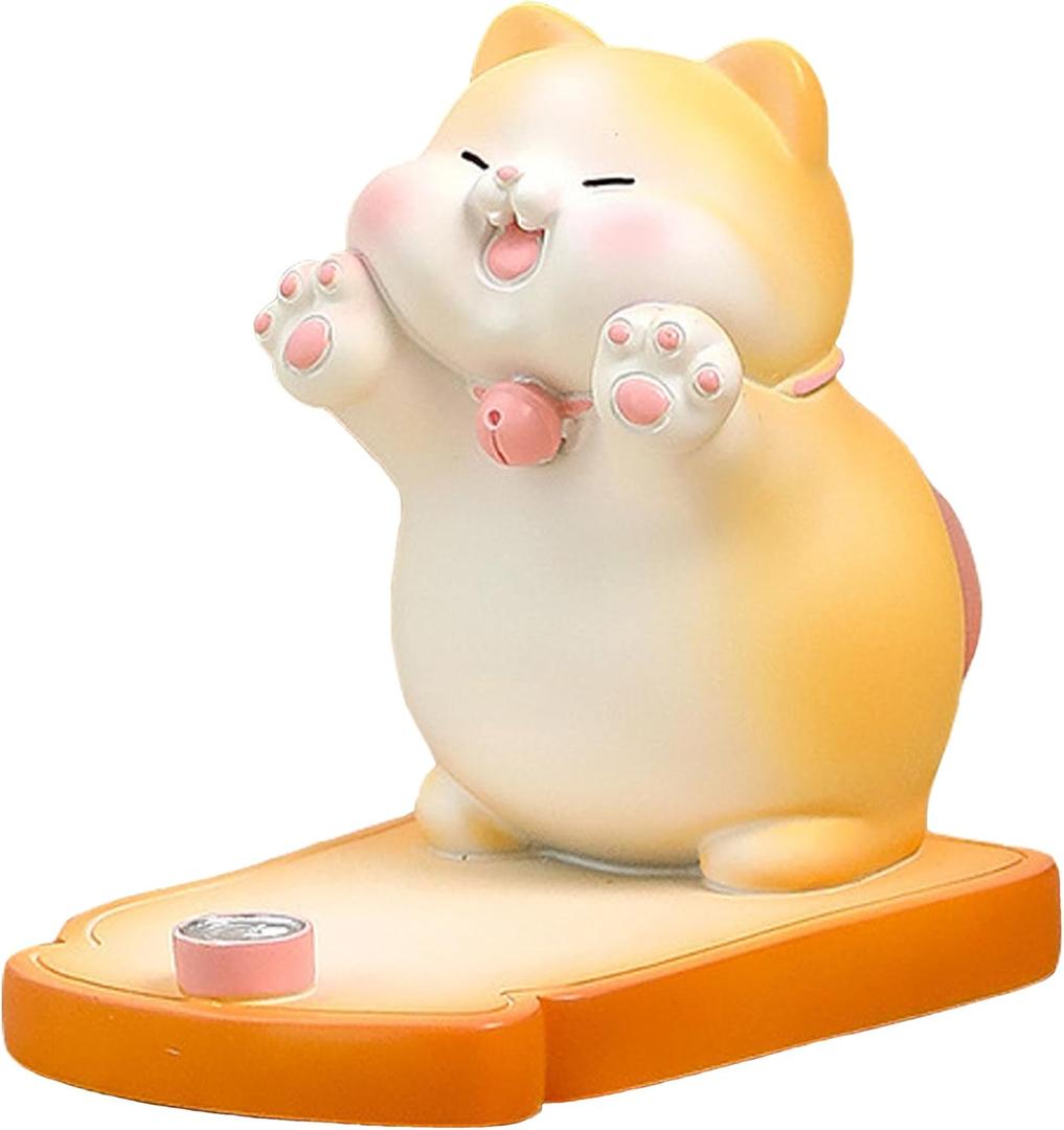 Cute Cat Phone Holder - Universal Cellphone & Tablet Stand, Novelty Desk Accessory for Bedroom & Office