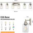 Bathroom Vanity Light, 6-Light Nickel Modern Matte Wall Sconce Lighting with Clear Glass Shade, Wall Lights,Bath Vintage Wall Mounted Lamps for Mirror Bedroom Living Room