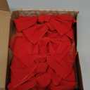 JOYIN 12 Pack Christmas Red Velvet Bows, 13" Long by 9" Wide Decorative Christmas Bows for Wreath Garland Tree Decor, Indoor Outdoor Holiday Decoration (Small)