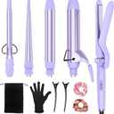 Birthday Gifts for Women, Ufree 5 in 1 Curling Iron with Interchangeable Ceramic Barrels (0.35"-1.25"), Curling Wand Set with Flat Iron Hair Straightener, Instant Heat Up, Dual Voltage Hair Curler