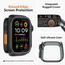 amBand 3 in 1 Metal Case Compatible with Apple Watch Series SE 3/SE 2/SE 6/5/4 44mm, W1 Protector Rugged Bumper with Watch Crown + Back Cover, Black