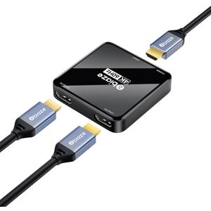 1x2 HDMI Splitter 4K 60Hz, 1 in 2 Out HDMI Supports 3D & 1080P@60Hz, Duplicate/Mirror One Source to Two Displays, Ultra HD High Speed Splitter for PC, Laptop, Xbox, PS5, Roku, TV