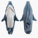 No Brand Shark Blanket Hoodie Onesie for Adult & Kid, Wearable Shark Sleeping Bag, Soft Cozy Onesie Costume XL