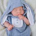 Full Silicone Reborn Baby Dolls-17 Inch Realistic Newborn Anatomically Correct Boy with Realistic Blood Vessels and SkinSilicone Full Body Lifelike BabyGreat Gift for Children,with Gift Box (Remy- Ivory White)