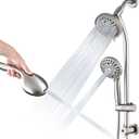 UCLIMAA Rainfall Shower Head with Handheld Shower Spray, with 26" Drill Free Adjustable Height Slider Bar, High Pressure Dual Shower Head Combo, 3-Way Diverter for Easy Reach, 5Ft Hose-Brushed Nickel