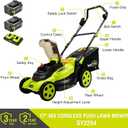 SnapFresh 40V 17 Brushless Lawn Mower 2 x 5.0Ah Batteries Electric Cordless Push Mower with Fast Charger, 6-Level Height Adjustment, 45L Grass Bag, Lightweight Battery Powered Mower