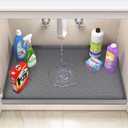 Jin&Bao Waterproof Under Sink Mat 31" x 22", Thick Silicone Mat Cabinet Protector for Kitchen and Bathroom, Shelf Liner, Home Organizer and Storage, Multipurpose Tray for Gadgets and Essentials