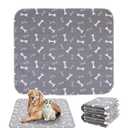 Washable Pee Pads, Reusable Puppy Pads, Durable 4-Layer Leak-Proof Training Mats with Non-Slip Bottom for All Breeds, Ideal for Indoor Training & Travel , Easy to Clean (Gray, S: 15.7" × 23.6'')