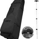 Golf Travel Bag for Airlines with Wheels - Adjustable Support Rod for Protect Golf Clubs