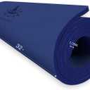 Hatha Yoga Extra Thick TPE Yoga Mat - 72"x 32" Thickness 1/2 Inch -Eco Friendly SGS Certified - With High Density Anti-Tear Exercise Bolster For Home Gym Travel & Floor Outside, Blue