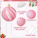 12pcs 2D Cardboard Large Pink and White Christmas Ornaments Tree Picks Decorations Candy Swirl Lollipop Peppermint Xmas Tree Topper Ornaments for Home Office Winter Holiday Xmas Party Supplies