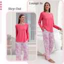 Womens Soft Pajama Set Long Sleeve Tops and Full Length Pajama Set Sleepwear with Dream Print Two Piece Pjs (XXL)