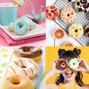 2 x Silicone Donut Mold, Non-Stick Food Grade Baking Pan for Doughnut Making, Purple