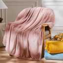 NEWCOSPLAY Super Soft Throw Blanket Dusty Pink Premium Silky Flannel Fleece Leaves Pattern Lightweight Bed Blanket All Season Use (Dusty Pink, Throw(50"x60"))