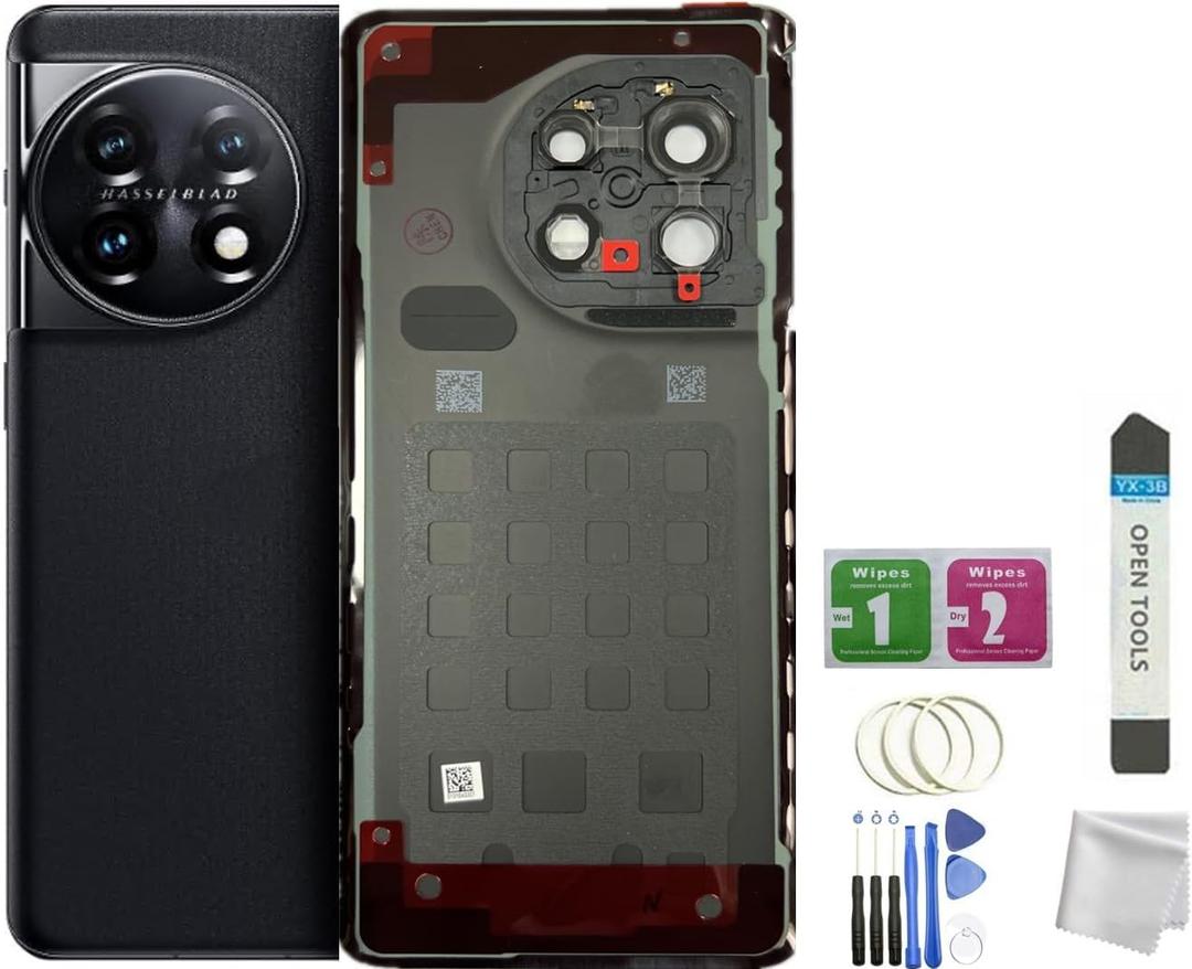 for Oneplus 11 Back Glass Cover with Camera Glass Lens Replacement for OnePlus 11 5G All Versions +Tools (Black) for Oneplus 11 Back Glass Cover with Camera Glass Lens Replacement for OnePlus 11 5G All Versions +Tools (Black)