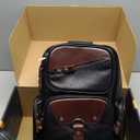 Genuine Leather Sling Bag for Men Large Crossbody Shoulder Bag Casual Sling Backpack Anti-Theft Travel Chest Purse (Black)