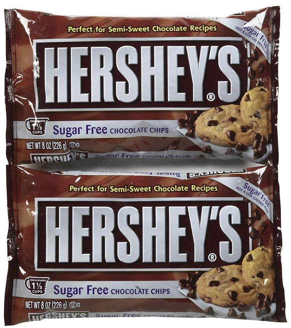HERSHEY'S Sugar Free Semi-Sweet Baking Chips - 8 oz - 2 pk, BB Date: 12/31/2026