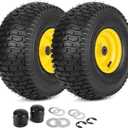 GICOOL 15x6.00-6 Lawn Mower Front Tire Wheel, for Riding Mower Tractor, 2PK, 15x6.00-6 Tire with Rim