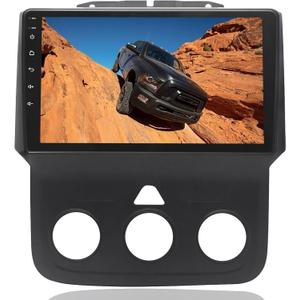 for Dodge Ram 1500 2500 3500 Radio Upgrade 2013-2019: 9 Inch Touchscreen Car Stereo with Wireless CarPlay Android Auto - 4G+32G GPS Navigation Head Unit (Only fit Manual AC)