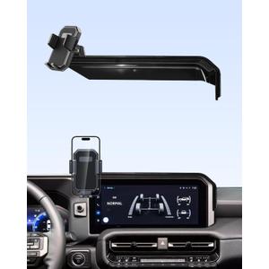 PZK Car Phone Holder for Toyota Land Cruiser LC250 2024 2025 2026 Accessories 8/12.3-Inch Screen Fixed Clip Car Phone Mount Auto Lock 4-7 Inch Phones Thick Case Friendly 360 Rotation Phone Cradles