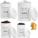 yarlung Set of 4 Kitchen Canisters with Airtight Lids, Coffee Tea Sugar Flour Tin Jars Nesting Food Storage Container Set for Farmhouse Decor, 4 Sizes