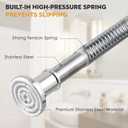 Silver Long Curtain Rod Tension Shower Curtain Rods 30 to 120 inch Adjustable Heavy Duty Rods for Bathroom Windows Outdoor Spliced Telescopic Design No Drill No Slip Stainless Steel