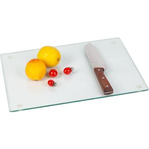 Murrey Home Glass Cutting Board for Kitchen Counter, Tempered Glass Chopping Boards Dishwasher Safe, Small Countertop Tray, Scratch Resistant, Heat Resistant, 16"x12", Clear (15.7"L x 11.8"W)