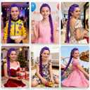 Purple Braiding Hair Pre Stretched 26 Inch and Washable Purple Hair Wax 2.12 0z, Synthetic Hair Extensions for Braids, DIY styling Kit for Party, Cosplay, Halloween, Christmas