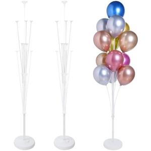 KATBUU 2 Sets of Balloon Stand Kit - 62in Balloon Stands with Base, Balloon Sticks, Decorations for Party Birthday Wedding Baby Shower Gender Reveal Graduation