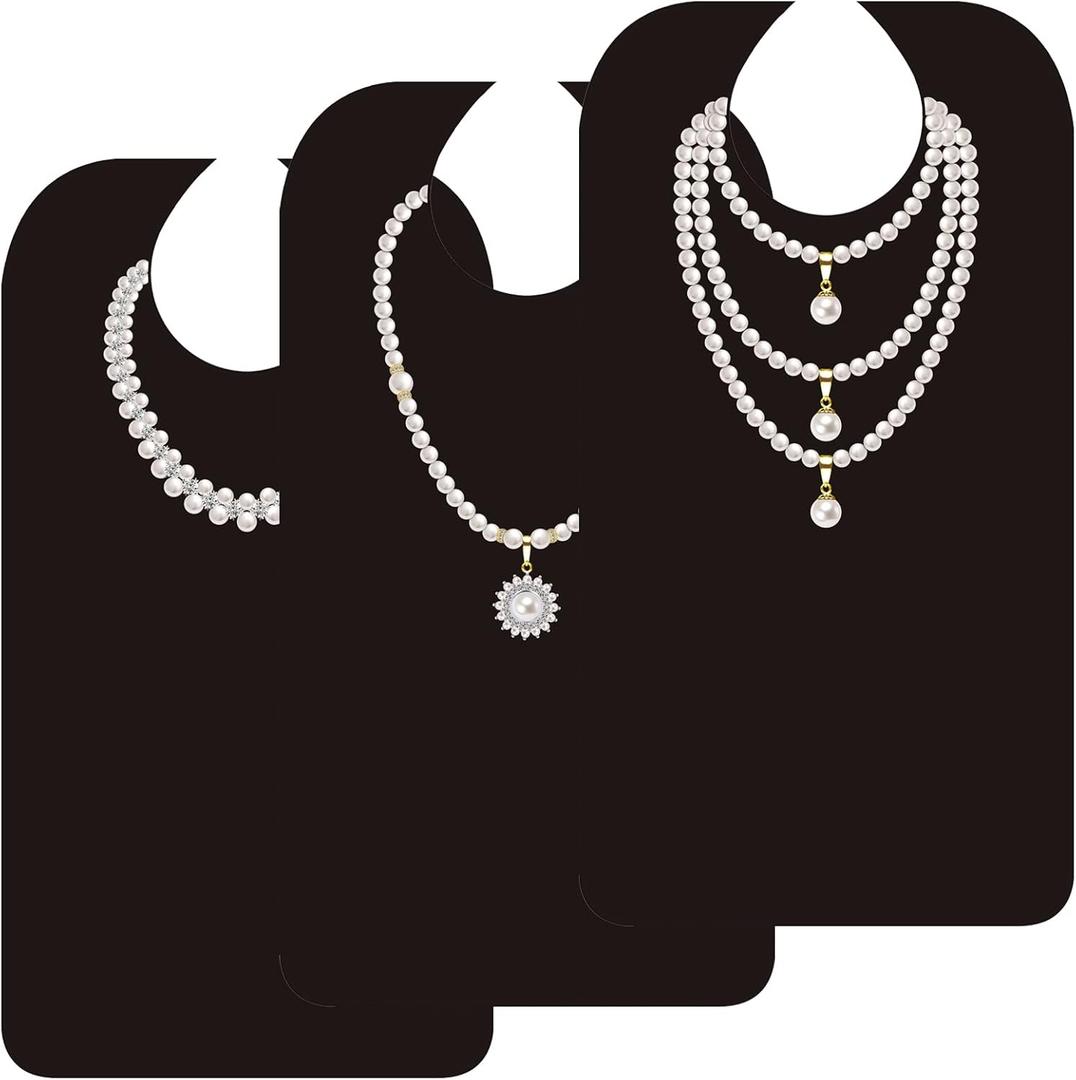 Adult Bibs for Women Washable Waterproof Adult Bib for Eating with Crumb Catcher (Pearl Necklace Bibs -3 Pack)