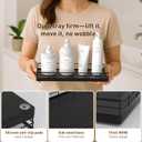 Toilet Paper Basket Organizer Oak Wood Toilet Tank Tray with Metal Frame, Bathroom Counter Top Storage for Toilet Paper, Wipes & Decor, Modern Narrow Back of Tank Shelf Organizer, Black