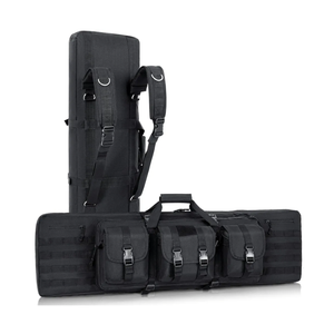 DULCE DOM Soft Double Rifle Bag, Gun Case Storage & Transportation, Long Gun Bag Portable Tactical Backpack Carrying with Molle for Shooting Range Hunting Outdoors, 32'' 