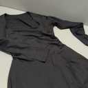 Kaximil Women's Square Neck Ruffle Hem Mini Dress Ruched Waist Long Sleeve Corset Short Party Dresses (Medium, Black)