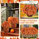 8 Bundles Artificial Orange Faux Flowers for Outdoor Planters Bulk Fake Mums Plastic Fall Daisy Floral for Home Decor Garden Outdoors Porch Pots Window Box Wedding Decorations (Orange)