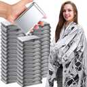 100 Pcs Emergency Blankets for Survival 83 x 55 Emergency Foil Thermal Reflective Space Blanket Bulk Waterproof Individually Wrap Survival for Car Camping Outdoor Homeless(Silver)