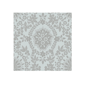 RoomMates RMK12573PL Blue and Silver Boho Baroque Damask Peel and Stick Wallpaper