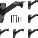 HOME MASTER HARDWARE Handrail Stair Brackets, 6 Pack Heavy Duty Hand Rail Bracket for Stairways Handrail, Staircase Bracket, Matte Black 3-3/16" (6 Pack)