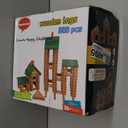 Wondertoys 328 Pcs Wooden Logs Set Ages 3+, Classic Building Log Toys for Kids, Creative Construction Engineering Educational Gifts