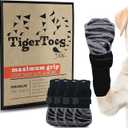 DOK TigerToes Premium NonSlip Dog Socks for Hardwood Floors  ExtraThick Grip That Works Even When Twisted  Prevents Licking, Slipping, and Great for Dog Paw Protection  Size Large