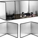 Grease Splatter Guard 2 Pieces 2 Sided Splash Guard for Stove Foldable Backsplash Protector Behind Stove Nonstick Stainless Steel Backsplash for Stove Screen Protector (15.75 x 15.75 Inches)