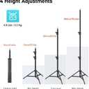 Photography Light Stand, 110"/9.2ft/280cm Portable Reverse Folding Tripod with Travel Bag Aluminum Heavy Duty for Camera,Video,Softboxes,Umbrell,Wedding Outdoor Video Shooting 2 Pack