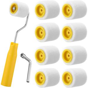 Honeydak 8 Pack Mini Paint Roller Small Paint Roller for Touch up Trim Edge or Corner, Extra Small Brushes Tool for Window Frames Photo Frames (1.2 Inch)