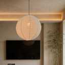 Hanging Lamp Shade Linen Lantern Shade White 20INCH Linen Pendant Lampshade Large Round Hanging Lantern Handmade Minimalist Decorations Suitable for Living room Bedroom and kitchen