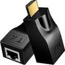 4K HDMI to RJ45 Extender, HDMI Extender Over Ethernet Cat 6/7/ 8 Cable, Hdmi Repeater to RJ45 Network Converter for HDTV STB DVD PS4, Support Audio Video 1080P UP to 98FT/30m