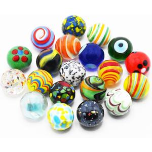 20 PCS Glass Marbles for Kids, Marble Games and Marble Run Accessories for Boys and Girls, Beautiful Marbles Bulk for Home Decoration