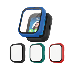 Case for SyncUP Kids Watch 2 with Tempered Glass Screen Protector, Shockproof Hard PC Bumper Protective Cover Compatible with SyncUP Kids Watch 2 (Black/Blue/Green/Red)